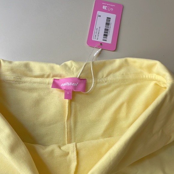 Edikted Yellow Foldover Yoga Pants - Picture 3 of 6